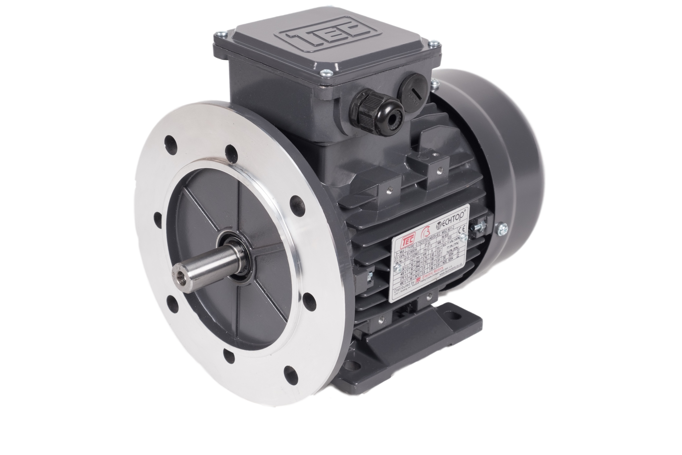 TEC Electric Motor Three Phase 3PH0.12KW2PB35T2 0.12KW 3000rpm Foot & Flange Mounted IE2